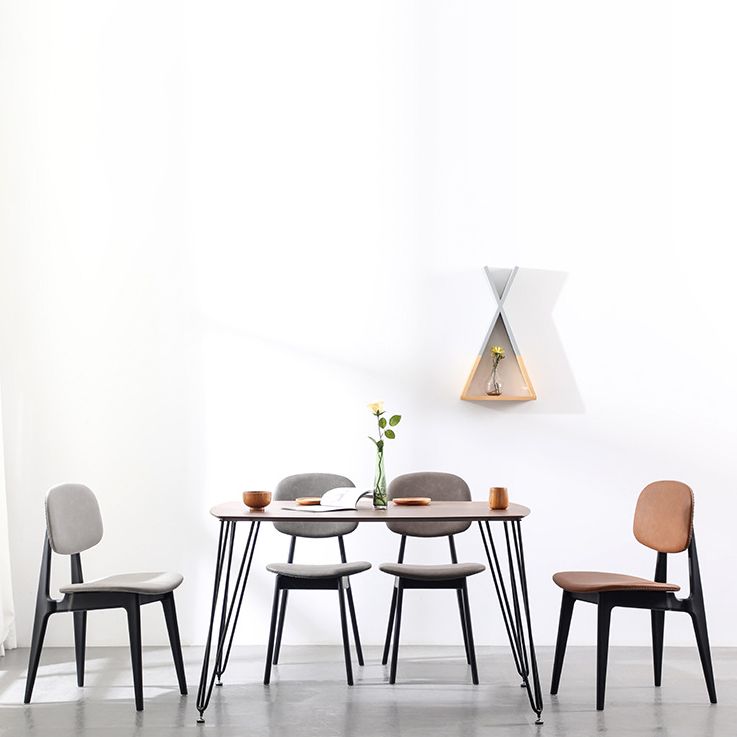 Modern Armless Dining Side Chair Indoor Open Back Chair with Metal Legs Clearhalo ' kitchen&dining_furn' 'Dining Chairs' 'Dining Tables & Seating' 'dining_chair' 'Furniture' 'furniture_dining_chair' 'Kitchen & Dining Furniture' 'kitchen' 1200x1200_c2df08e3-53be-4d9c-b8ba-8690031ab3ac