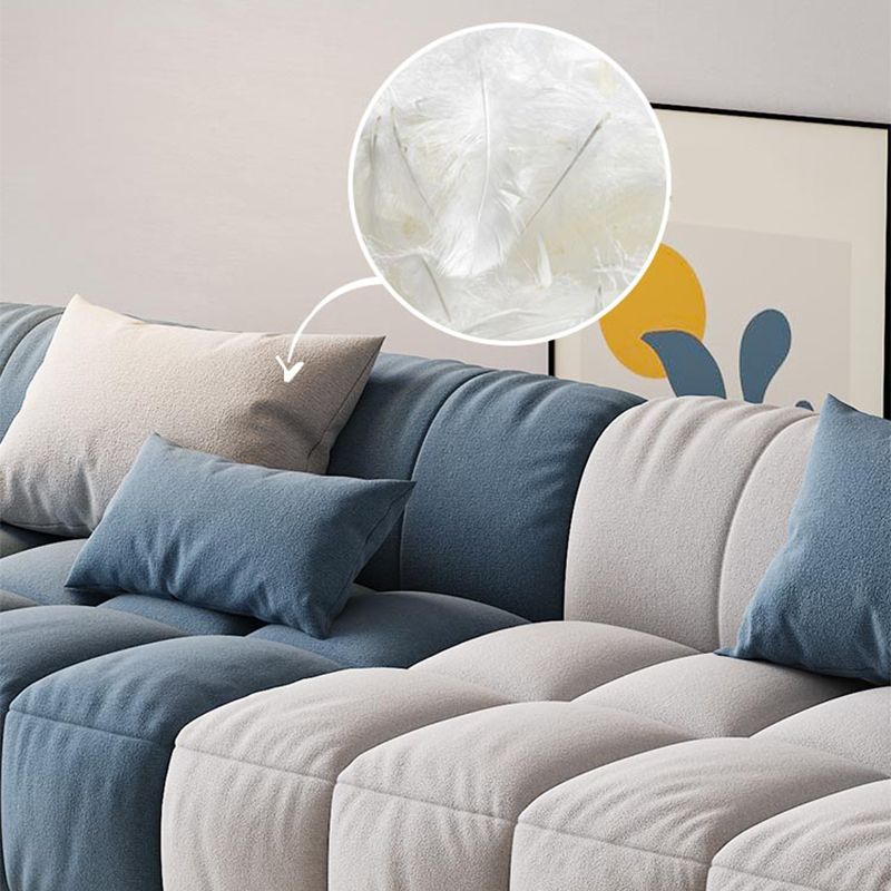 Divano scandinavo e chaise in blu e bianco di divano del braccio ad incasso