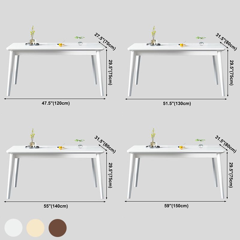 Minimalist Solid Wood Rectangle Shape Dining Table Kitchen Dining Table with 4 Legs Base Clearhalo ' dining_table' 'Dining Tables & Seating' 'Dining Tables' 'furn' 'furn_dining_table' 'Furniture' 'furniture_dining_table' 'Kitchen & Dining Furniture' 'kitchen&dining_furn' 'kitchen' 'kitchen_dining_table' 1200x1200_c2e02116-6c6f-46a1-aab0-01b5ed66a42e