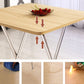 Metal and Wood Table 28.5"H Mid-century Modern Minimalist Foldable Square Dining Table