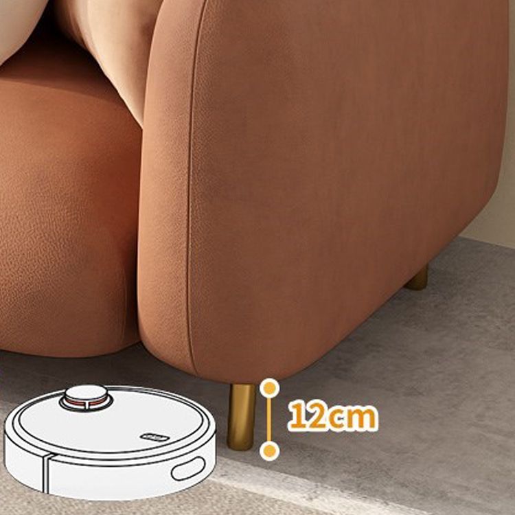 モダンスタイルのフェイクレザーソファスクエアアームタキシードリビングルームソファーの真鍮製の脚