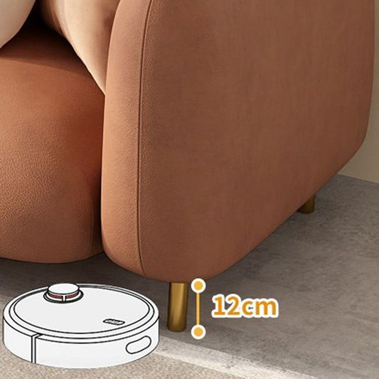 Moderne stijl faux lederen sofa vierkante arm tuxedo woonkamer bank met messing benen