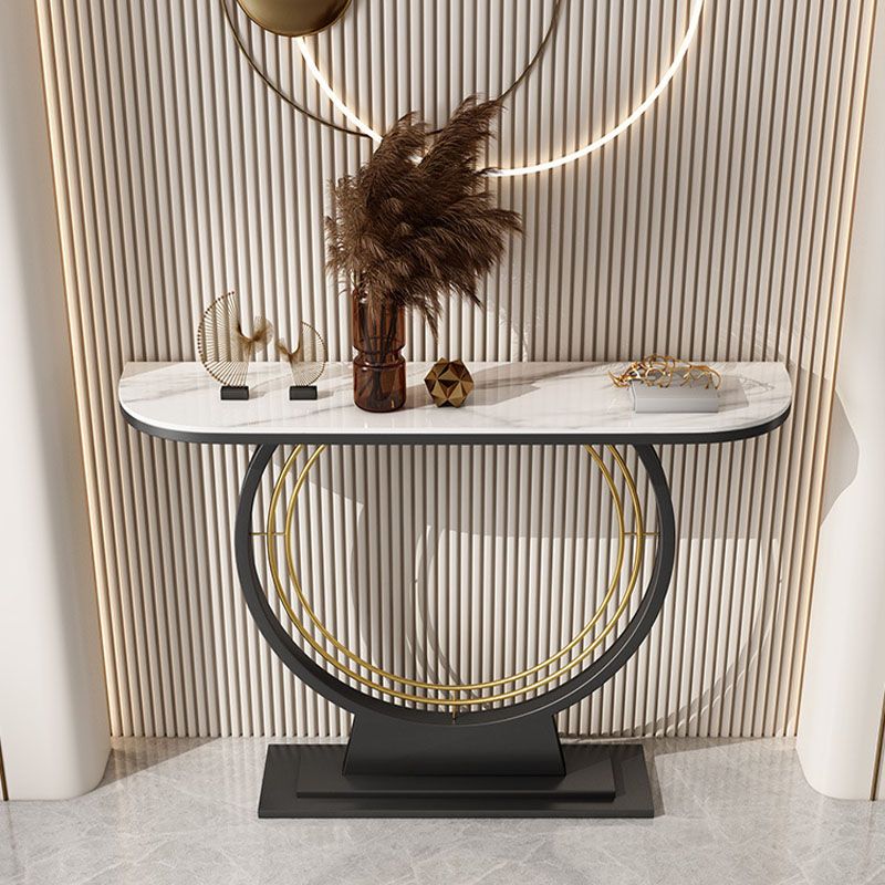 Tavolo di divano console di ferro contemporaneo tavolino in pietra mezzano per la sala