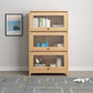 Contemporary Wooden Bookcase Vertical Closed Back Bookshelf for Home Office