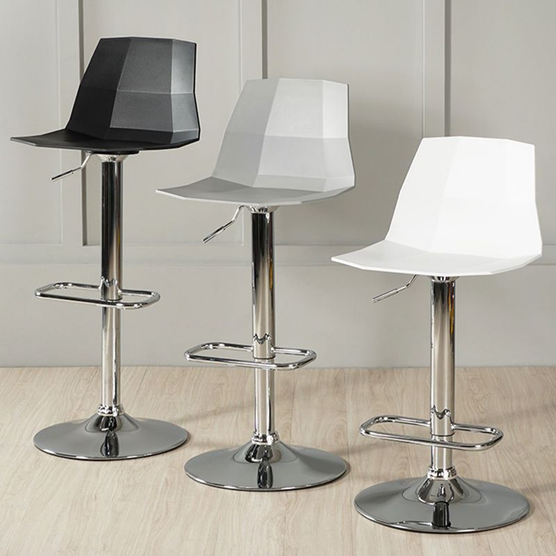 Adjustable Height Swivel Counter Stools Iron Plastic Silver Scandinavian Bar Stools Clearhalo 'Bar Furniture' 'Bar Stools' 'bar_stools' 'furn' 'furn_bar_stools' 'furniture_bar_stools' 'Kitchen & Dining Furniture' 'kitchen&dining_furn' 'kitchen' 'kitchen_furn' Furniture' 1200x1200_c2e17b2e-989e-41a2-8164-4d48b0dfaf0c