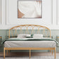 Iron Open-Frame Bed with Arched Headboard and Metal Legs Bed