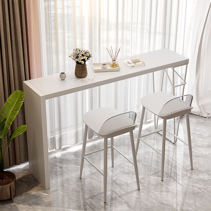 Modern White Bistro Bar Table Rectangle Solid Wood Bar Table for Home Clearhalo 'Bar Furniture' 'Bar Tables' 'bar_tables' 'furn' 'furn_bar_tables' 'Furniture' 'Kitchen & Dining Furniture' 1200x1200_c2e1d0ae-315c-4f83-be6e-0808c2c8a597