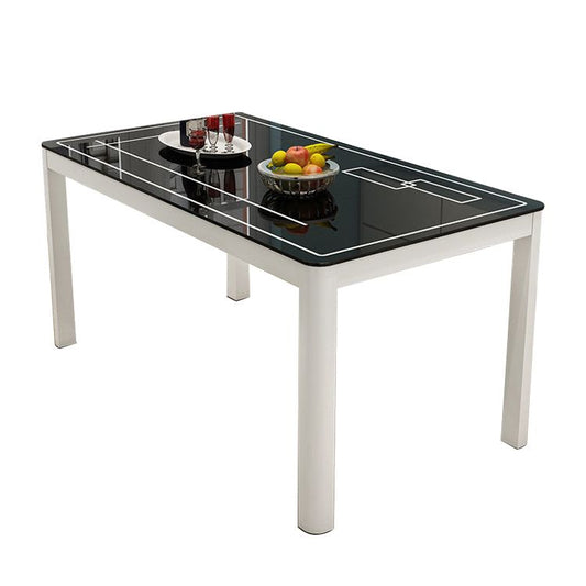 Modern White Glass Dining Table Rectangle Dining Table for Kitchen Clearhalo 'Dining Tables & Seating' 'Dining Tables' 'dining_table' 'furn' 'furn_dining_table' 'Furniture' 'Kitchen & Dining Furniture' 1200x1200_c2e25e6d-91ac-4a0f-a3fd-9af5b4163a4d