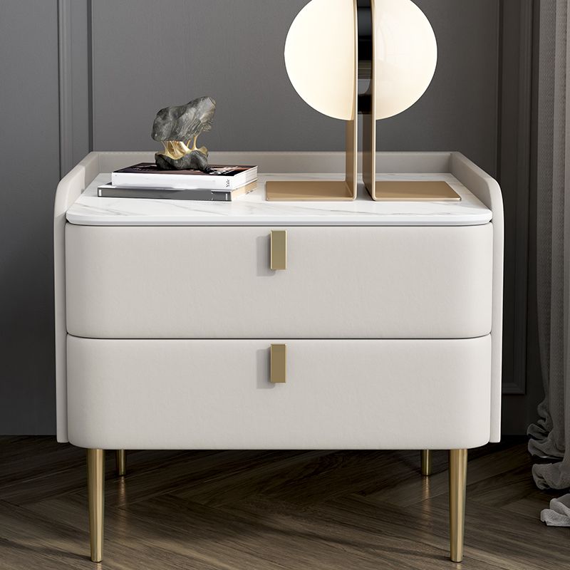 Glam Massivholz 2-Drawer Nachttisch 20 "hoher Nachttisch und Beine