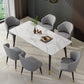 Glam Sintered Stone Kitchen Dining Table White Kitchen Dining Table with 4 Legs Base Clearhalo ' dining_table' 'Dining Tables & Seating' 'Dining Tables' 'furn' 'furn_dining_table' 'Furniture' 'furniture_dining_table' 'Kitchen & Dining Furniture' 'kitchen&dining_furn' 'kitchen' 'kitchen_dining_table' 1200x1200_c2e30ee7-f660-4c4c-aab8-ab17a1ccb2bb