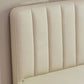 Glam Beige Bed Frame Upholstered Headboard Standard Bed Rectangular