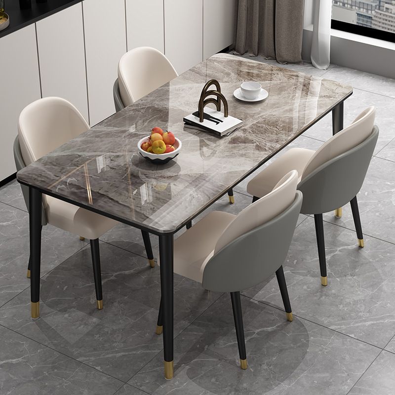 Minimalist 1/2/5/7 Pieces Furniture Stone Rectangle Dining Table Set for Home Clearhalo 'Dining Room Sets' 'Dining Tables & Seating' 'dining_room_set' 'furn' 'furn_dining_room_set' 'Furniture' 'Kitchen & Dining Furniture' 1200x1200_c2e46008-c851-43e9-8765-55ebc74eaf47