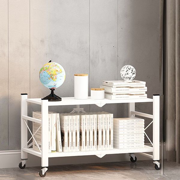 Industrial Geometric Bookcase Metal Open Back Bookcase with Wheels Clearhalo 'Bookcases' 'furn' 'furn_bookcases' 'Furniture' 'furniture_bookcases' 'Office Furniture' 1200x1200_c2e5e9ac-5068-4073-80d6-130f533d8555