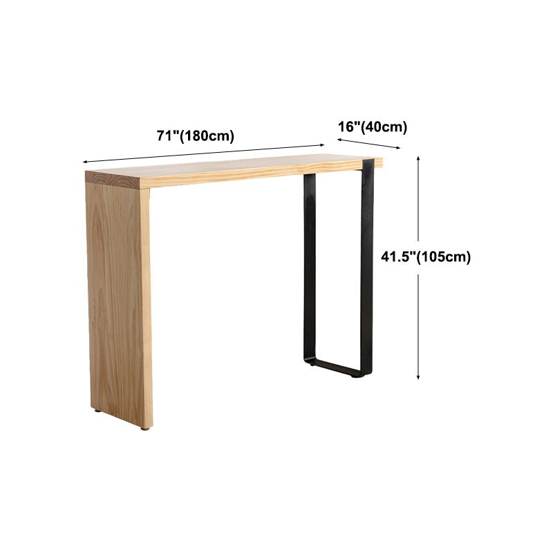 Natural Wood Top Bar Table Rectangle Modern Sled Living Room Bar Dining Table Clearhalo 'Bar Furniture' 'Bar Tables' 'bar_tables' 'Furniture' 'furniture_bar_tables' 'Kitchen & Dining Furniture' 'kitchen&dining_furn' 'kitchen' 1200x1200_c2e953a9-aa71-4d53-bb91-9a559fde4b5b