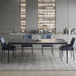 Modern Rectangular Grey Stone Top Dining Table with 4 Black Legs Clearhalo 'Dining Tables & Seating' 'Dining Tables' 'dining_table' 'furn' 'furn_dining_table' 'Furniture' 'Kitchen & Dining Furniture' 1200x1200_c2eb849f-739c-44cd-8fc6-bce7210d1073