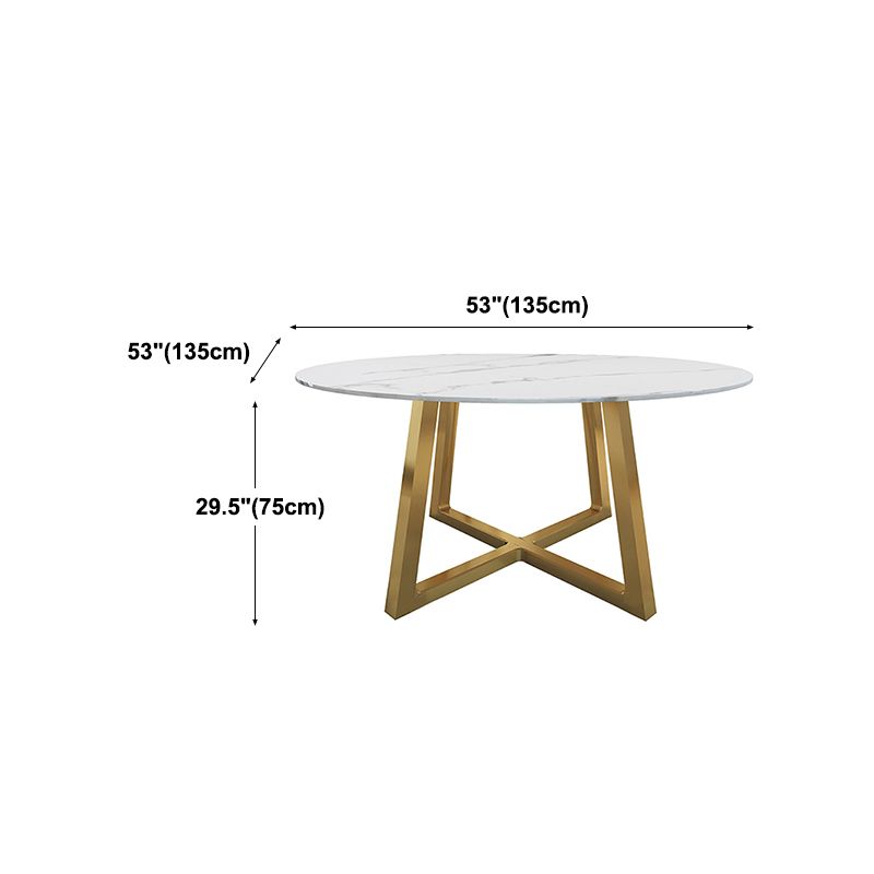 Modern Sintered Stone Dining Table Round Dinner Room Table for Dining Room Clearhalo 'Dining Tables & Seating' 'Dining Tables' 'dining_table' 'furn' 'furn_dining_table' 'Furniture' 'furniture_dining_table' 'Kitchen & Dining Furniture' 'kitchen' 'kitchen_dining_table' 1200x1200_c2ebd275-5ae3-4db6-9ba0-203de987d6c0