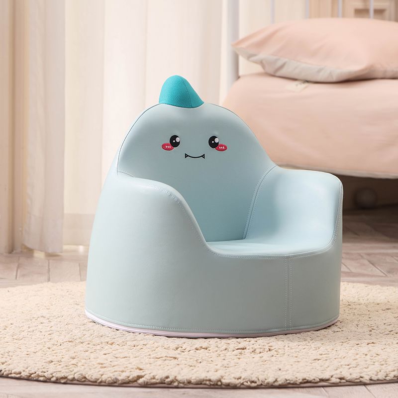 PU Arms Included Barrel Accent Chair with Fixed Back, Flared Arms for Living Room