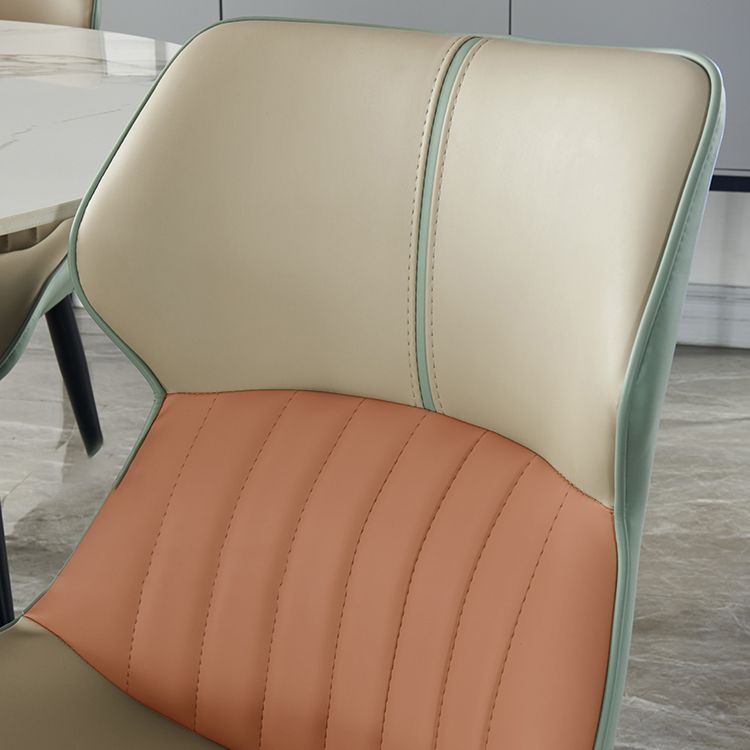 Modern Home Dining Side Chair Leather Armless Dining Chairs (Set of 2) Clearhalo ' kitchen&dining_furn' 'Dining Chairs' 'Dining Tables & Seating' 'dining_chair' 'furn' 'furn_dining_chair' 'Furniture' 'furniture_dining_chair' 'Kitchen & Dining Furniture' 'kitchen' 1200x1200_c2ee1de8-53c8-4b50-841e-fa520d4e3d07