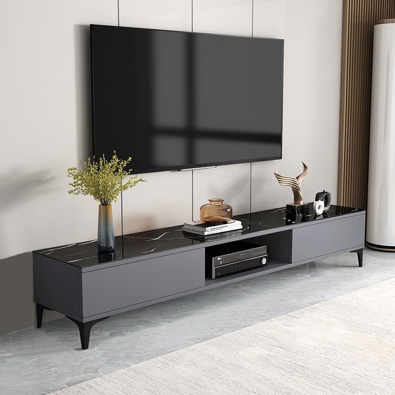 Faux Wood TV Media Stand Contemporary TV Console for Living Room Clearhalo 'furn' 'furn_tv_stands_entertainment_centers' 'Furniture' 'Living Room Furniture' 'TV Stands & Entertainment Centers' 'TV Stands & Media Storage Furniture' 'tv_stands_entertainment_centers' 1200x1200_c2f0501d-ab2a-41b5-a557-a58bca4c2f00