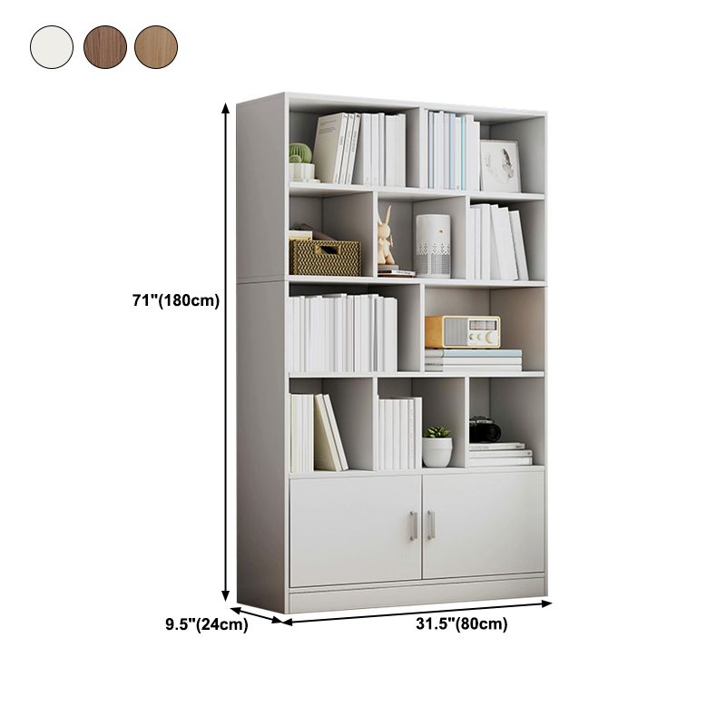 Modern Style Bookshelf Engineer Wood Closed Back Bookcase for Home Office
