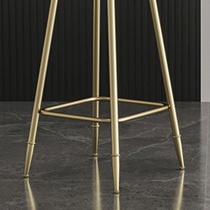 Nordic Backrest Armless Counter Stool Iron Cashier Bar Stool with Velvet Cushion