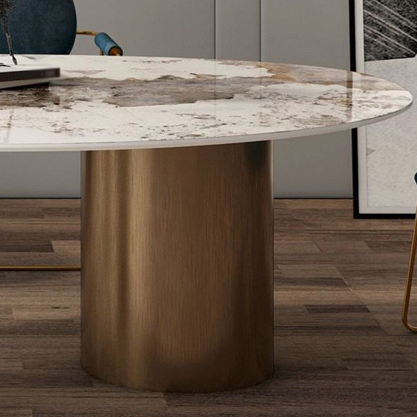 Traditional Luxury Oval Dining Site Table Gold Tripod Base Dining Table Clearhalo 'Dining Tables & Seating' 'Dining Tables' 'dining_table' 'furn' 'furn_dining_table' 'Furniture' 'furniture_dining_table' 'Kitchen & Dining Furniture' 'kitchen' 'kitchen_dining_table' 1200x1200_c2f17ef5-f6e0-4a2d-84cd-5026c470cefe