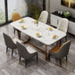 Sintered Stone Table for Restaurant Luxury Dining Table with Trestle Base Clearhalo 'Dining Tables & Seating' 'Dining Tables' 'dining_table' 'furn' 'furn_dining_table' 'Furniture' 'furniture_dining_table' 'Kitchen & Dining Furniture' 'kitchen' 'kitchen_dining_table' 1200x1200_c2f20ef4-7c6c-4942-937d-9d1a26804d82