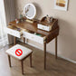 ScandinavianSolid Wood Table Makeup Vanity with Mirror and Drawers