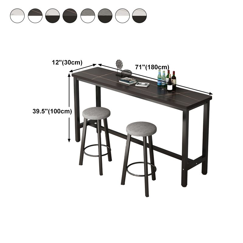 Rectangle Stone Bar Table Modern Bar Table with Trestle Base Clearhalo 'Bar Furniture' 'Bar Tables' 'bar_tables' 'furn' 'furn_bar_tables' 'Furniture' 'furniture_bar_tables' 'Kitchen & Dining Furniture' 1200x1200_c2f295d8-f156-4ea3-a52a-45af743494ca