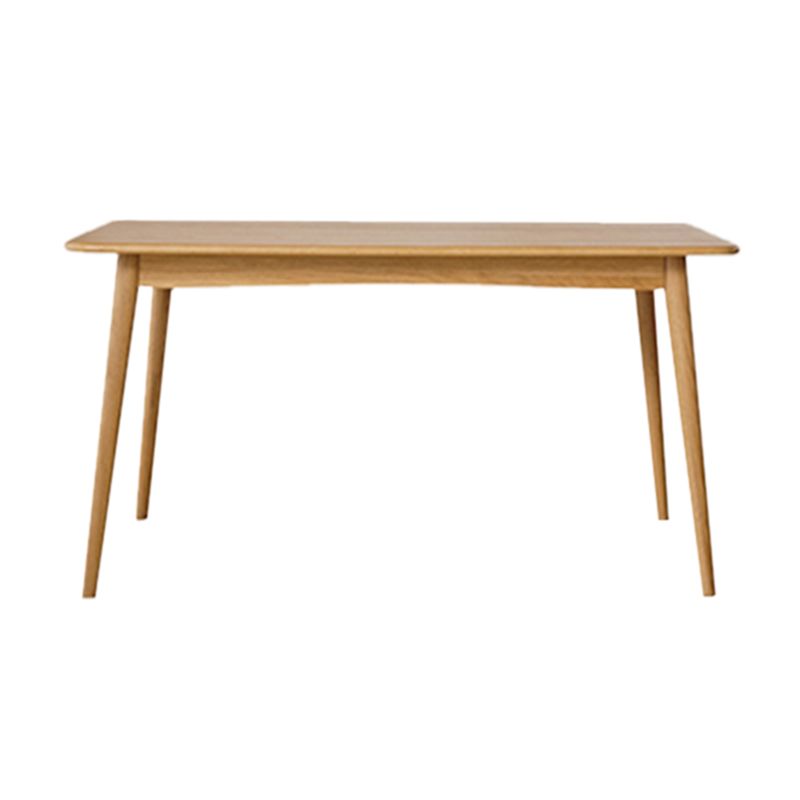 Modern Oak Natural Rectangular Top Dining Table with 4 Wood Legs
