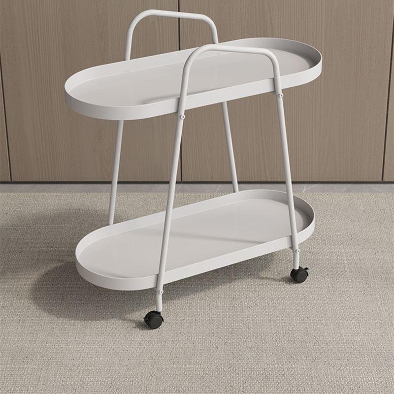 25.19" Tall 4 Legs Side Table with Metal Shelves Oval End Table Stand Clearhalo 'Coffee & Accent Tables' 'End & Side Tables' 'end_side_tables' 'furn' 'furn_end_side_tables' 'Furniture' 'Living Room Furniture' 1200x1200_c2f3dda3-8002-4faf-8024-6646c648a5b6
