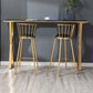 Glam Marble Bar Table with Rectangle Table Top Double Pedestal Table - 41.3" H Clearhalo 'Bar Furniture' 'Bar Tables' 'bar_tables' 'furn' 'furn_bar_tables' 'Furniture' 'furniture_bar_tables' 'Kitchen & Dining Furniture' 1200x1200_c2f4c551-022b-4087-b8ed-b003d160c94a