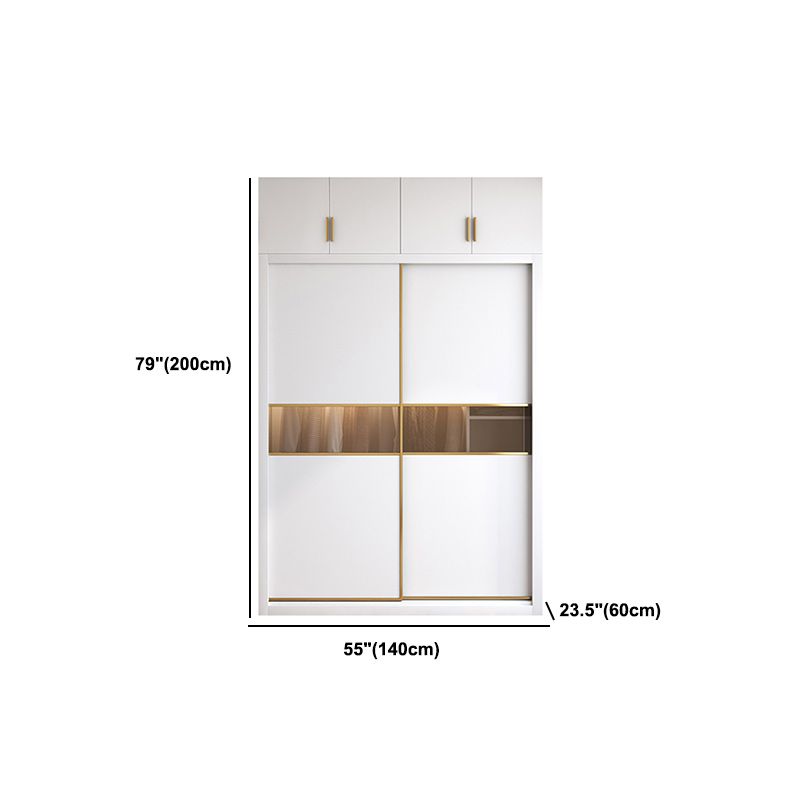 Wit gemanipuleerde houten garderobe armoire moderne schuifdeur garderobe