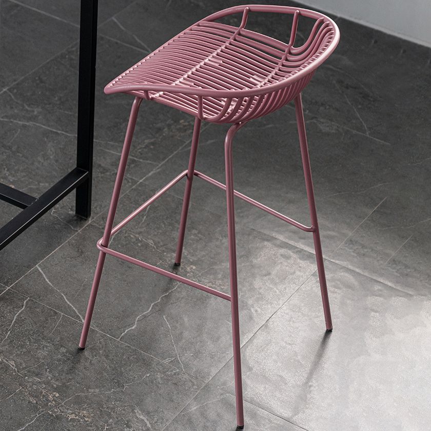 Contemporary Footrest Metal Barstool Matte Finish Restaurant Stool Clearhalo 'Bar Furniture' 'Bar Stools' 'bar_stools' 'furn' 'furn_bar_stools' 'Furniture' 'furniture_bar_stools' 'Kitchen & Dining Furniture' 1200x1200_c2f76250-6a7e-41bb-8fb2-7861da79cb1a