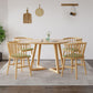 Modern Round Dining Table Rubberwood Solid Wood Dining Table with Sled Base Clearhalo 'Dining Tables & Seating' 'Dining Tables' 'dining_table' 'furn' 'furn_dining_table' 'Furniture' 'Kitchen & Dining Furniture' 1200x1200_c2f7b9f5-6391-43ae-b0d8-3ac3e6377666