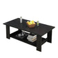 16.53" Tall Rectangle Top Coffee Table Wooden 4 Legs Cocktail Table with Shelf Clearhalo 'Coffee & Accent Tables' 'Coffee Tables' 'coffee_tables' 'furn' 'furn_coffee_tables' 'Furniture' 'Living Room Furniture' 1200x1200_c2f8da84-b421-47b5-b6f1-e47e9c7ee7aa
