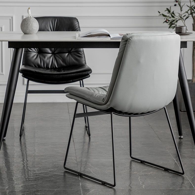 Contemporary Style Kitchen Chairs Dining Armless Side Chair with Metal Legs Clearhalo ' kitchen&dining_furn' 'Dining Chairs' 'Dining Tables & Seating' 'dining_chair' 'furn' 'furn_dining_chair' 'Furniture' 'furniture_dining_chair' 'Kitchen & Dining Furniture' 'kitchen' 1200x1200_c2f91c5d-b1ea-4f3c-b9f7-64b3f411911e