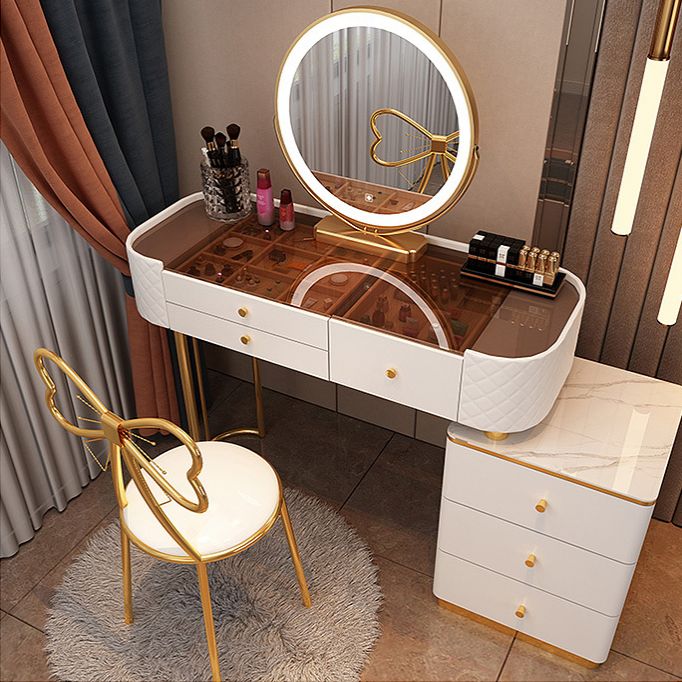 Glam Make -up Eitelkeitsbetrieb Glaspop Waschtisch mit Schubladen