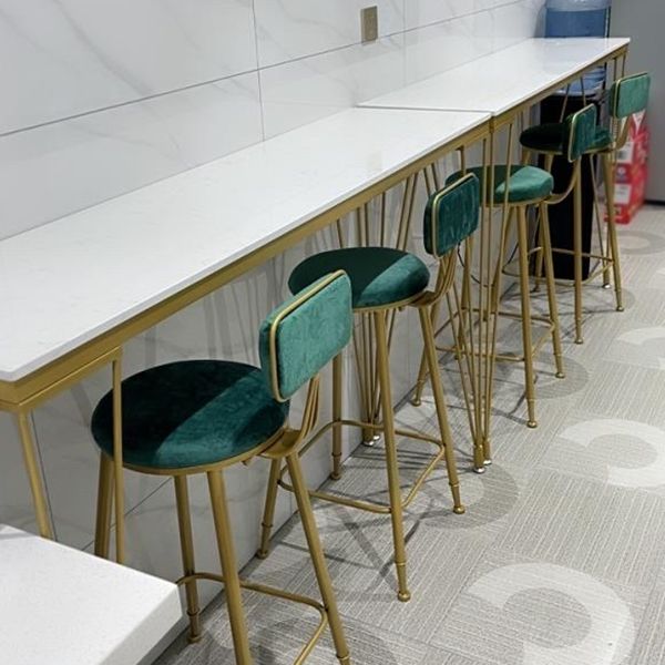 Mesa de bistro moderna con patas de metal de mármol blanco mesa de barra