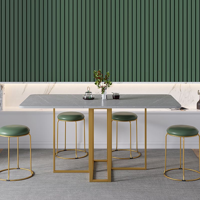 59 "H Moderner gesinterter Steintisch faltbarer Rechtecktisch mit Trestle Basis