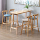 Industrial Backrest Armless Counter Stool Wood Cafe Bar Stool with Cushion and Pedal