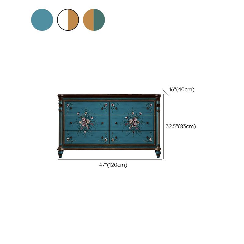 Commode traditionnelle commode coffre en bois massif, 15,6 pouces W