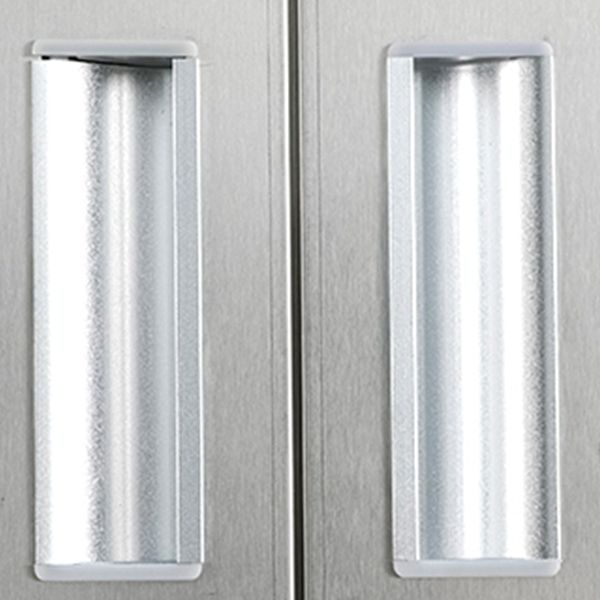 Steel Chrome Storage Cabinet Modern Cabinet with Hinged Doors Clearhalo 'Armoires & Wardrobes' 'armoires_wardrobes' 'Bedroom Furniture' 'furn' 'furn_armoires_wardrobes' 'Furniture' 1200x1200_c2fad06b-8f8f-44aa-970f-64f956f18e85