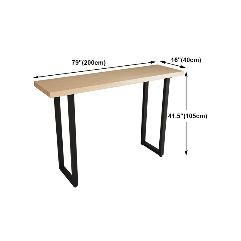 Solid Wood Bar Dining Table Industrial Bar Table with Sled Base in Black Clearhalo 'Bar Furniture' 'Bar Tables' 'bar_tables' 'furn' 'furn_bar_tables' 'Furniture' 'furniture_bar_tables' 'Kitchen & Dining Furniture' 1200x1200_c2fc63ed-cfa2-4396-815f-2df649cb3eb7
