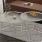 Modern Round Coffee Table Glass Top and Iron Coffee or End Table Cross Legs