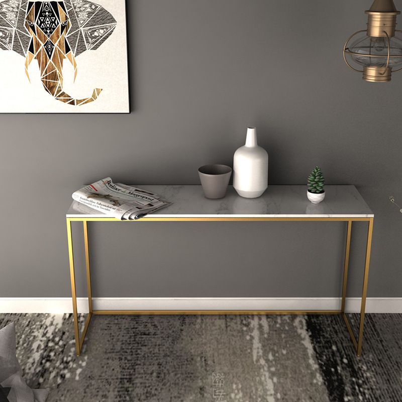 Tavolo di divano rettangolo di marmo glam tavolo resistente alle macchie graffiate