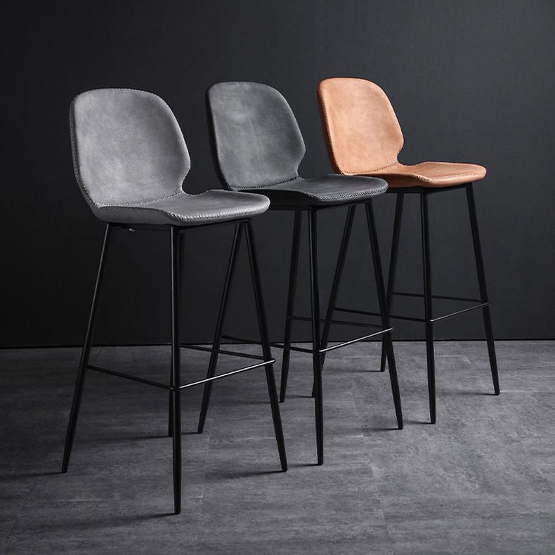 Scandinavian Matte Finish Leather Barstool Footrest Living Room Stool Clearhalo 'Bar Furniture' 'Bar Stools' 'bar_stools' 'furn' 'furn_bar_stools' 'Furniture' 'furniture_bar_stools' 'Kitchen & Dining Furniture' 1200x1200_c2ff3c62-082e-4e24-a08a-c36b2ecaf9ad