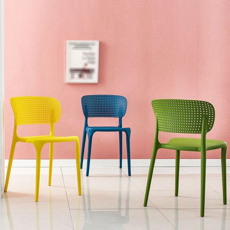 Contemporary Style Stackable Chair Dining Open Back Armless Chairs with Plastic Legs Clearhalo 'Dining Chairs' 'Dining Tables & Seating' 'dining_chair' 'Furniture' 'furniture_dining_chair' 'Kitchen & Dining Furniture' 1200x1200_c2ffbe91-a0f9-4b52-a728-7459aeecdd7b