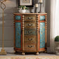 Industrial Bombe Accent Cabinet with Drawers and 2 Doors in Solid Wood Clearhalo 'Cabinets & Chests' 'cabinets_chests' 'furn' 'furn_cabinets_chests' 'Furniture' 'Living Room Furniture' 1200x1200_c30125bc-58aa-48d4-82fd-deb6972fa1f1