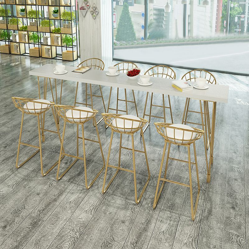 Juego de mostrador con patas doradas rectangulares, mesa de Pub interior Glam de madera de 1/2/5/9 piezas